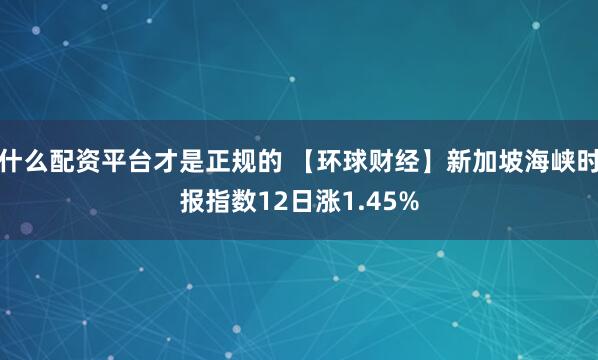 什么配资平台才是正规的 【环球财经】新加坡海峡时报指数12日涨1.45%